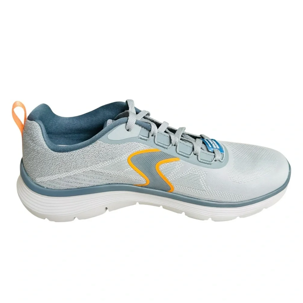 Skechers Flex Lite Air Cooled Memory Foam Men’s Shoes Gray Orange Size 10